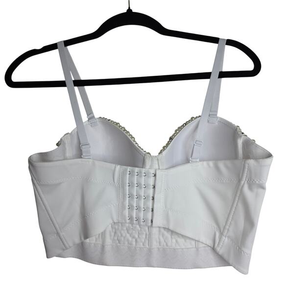 Pearl n Rhinestones‎ M Sexy Glam Trimed Bustier *SizeRunsSmall* See Pics. Blings - Picture 4 of 13